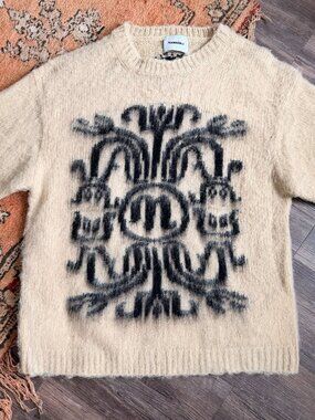 Nanushka Destin intarsia knit sweater - brushed mohair sweater